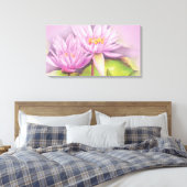 スイレン紫色の花フローラキャンバス長いプリント キャンバスプリント (インサイチュ (寝室))