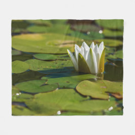 スイレン花 フリースブランケット