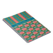 スイレン、トンボ、ストライプ スパイラル ノートブック (右側)