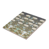 スイレン，トンボ，マーシュアールヌーボー タイル (側面)