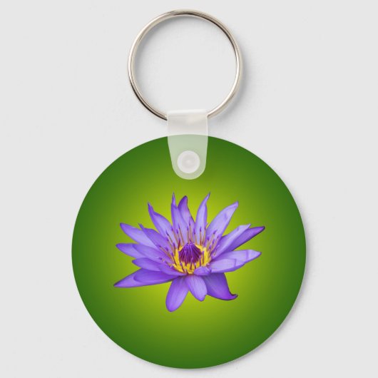 スイレン 花 池 水生植物 紫色の水の花 キーホルダー (正面)