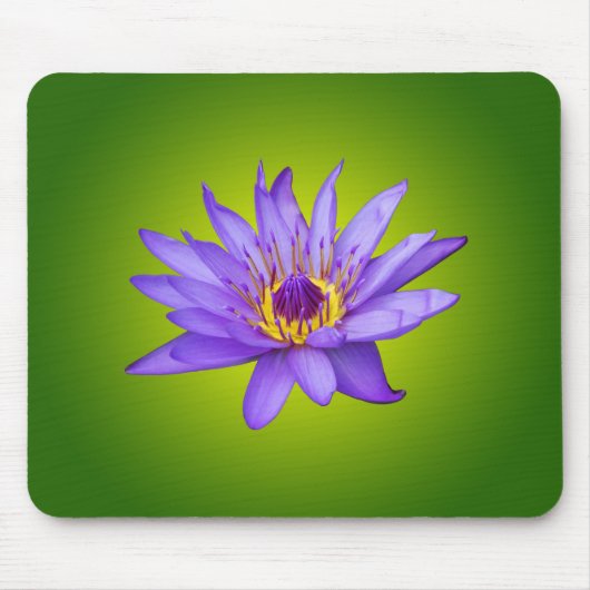 スイレン 花 池 水生植物 紫色の水の花 マウスパッド (正面)