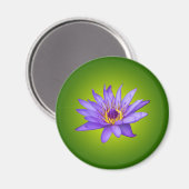 スイレン 花 池 水生植物 紫色の水の花 マグネット (正面/裏面)