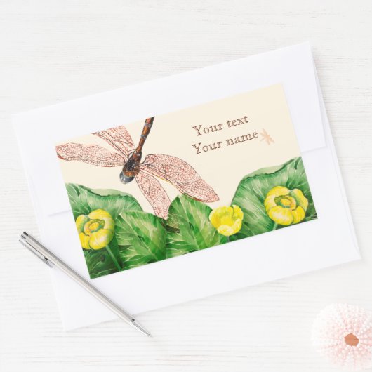 スイレン 長方形シール (封筒)