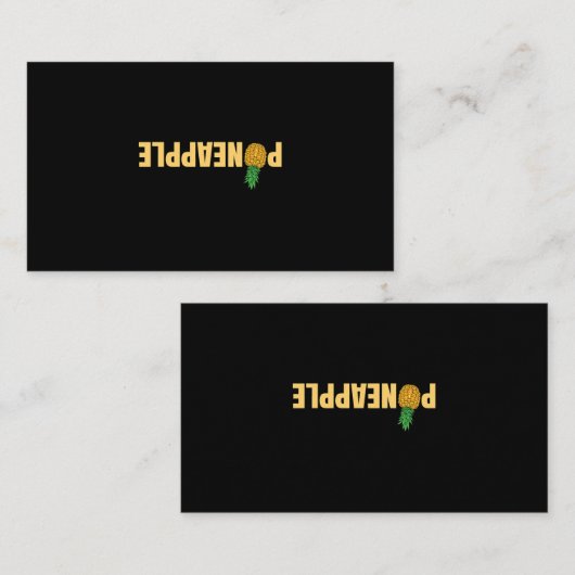 スインガーパイナップル逆さフレーズ男性へ女性 名刺 (正面/裏面)