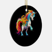 スインガー逆さまにパイナップルマジカルユニコーン雨 セラミックオーナメント (右)