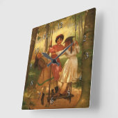 スイングする女の子3 スクエア壁時計 (傾斜)