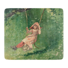 スイングの女の子（農村児） （ウィンスローホームマー） カッティングボード