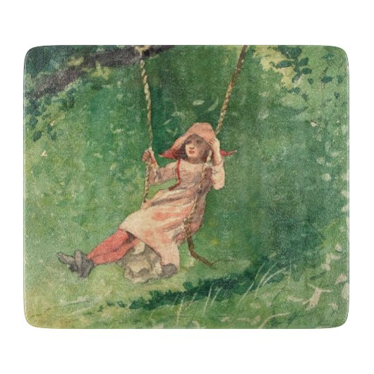 スイングの女の子(農村児) (ウィンスローホームマー) カッティングボード (正面)