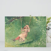 スイングの女の子（農村児） （ウィンスローホームマー） カード (スタンド正面)
