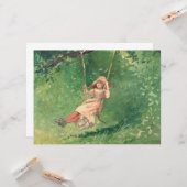 スイングの女の子（農村児） （ウィンスローホームマー） カード (正面/裏面インサイチュ)