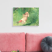 スイングの女の子(農村児) (ウィンスローホームマー) キャンバスプリント (インサイチュ (リビング))