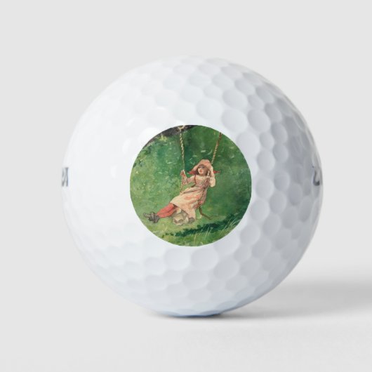 スイングの女の子（農村児） （ウィンスローホームマー） ゴルフボール (正面)