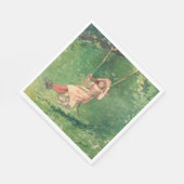 スイングの女の子（農村児） （ウィンスローホームマー） スタンダードランチョンナプキン (角)