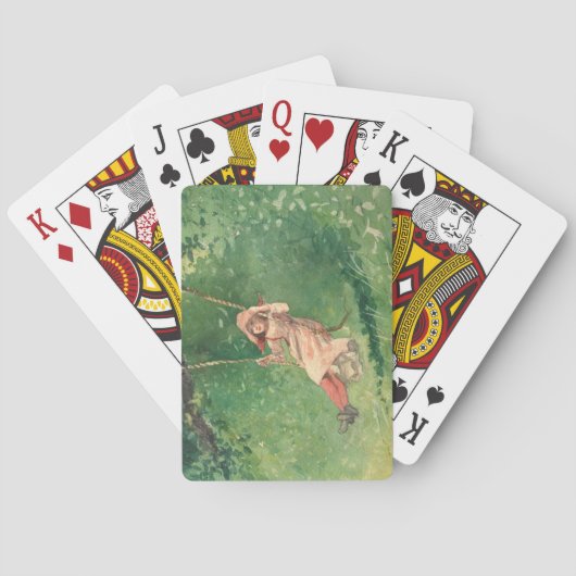 スイングの女の子(農村児) (ウィンスローホームマー) トランプ (裏面)