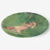 スイングの女の子（農村児） （ウィンスローホームマー） ペーパープレート (アングル)