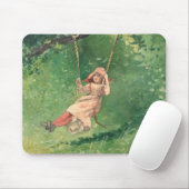 スイングの女の子（農村児） （ウィンスローホームマー） マウスパッド (マウス)