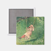 スイングの女の子(農村児) (ウィンスローホームマー) マグネット (正面/裏面)