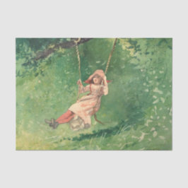 スイングの女の子（農村児） （ウィンスローホームマー） 薄葉紙