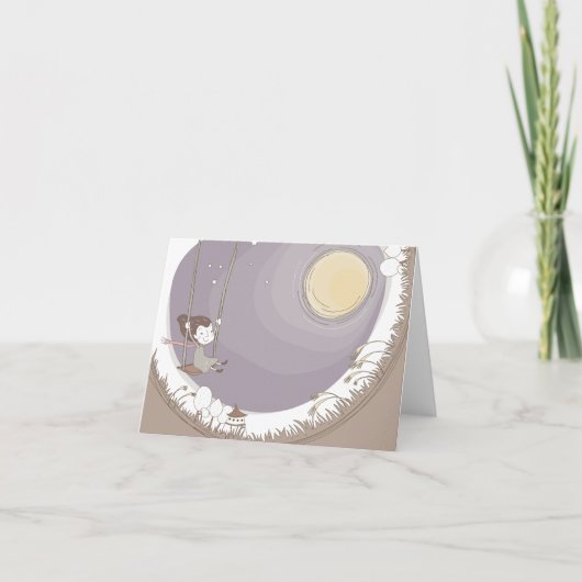 スイングイン遠くにノートカ空白のード カード (正面)