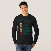 スイングウェア見つけるボールの繰り返しゲームゴルフコース Tシャツ (正面フル)