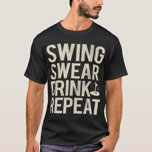 スイングウェア飲み物繰り返しゴおもしろいルフ Tシャツ (正面)