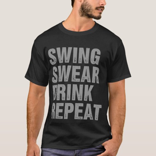 スイングウェア飲み物繰り返しゴおもしろいルフ Tシャツ (正面)