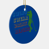 スイングウェア飲み物繰り返し愛ゴルフ愛ガールギフト セラミックオーナメント (右)