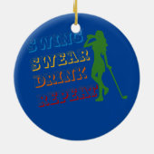 スイングウェア飲み物繰り返し愛ゴルフ愛ガールギフト セラミックオーナメント (裏面)