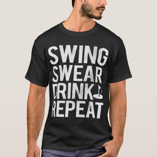 スイングウェア飲料リピーターおもしろいゴルフパパ Tシャツ (正面)