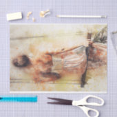 スイングウォーターの色の女の子 薄葉紙 (クラフト)