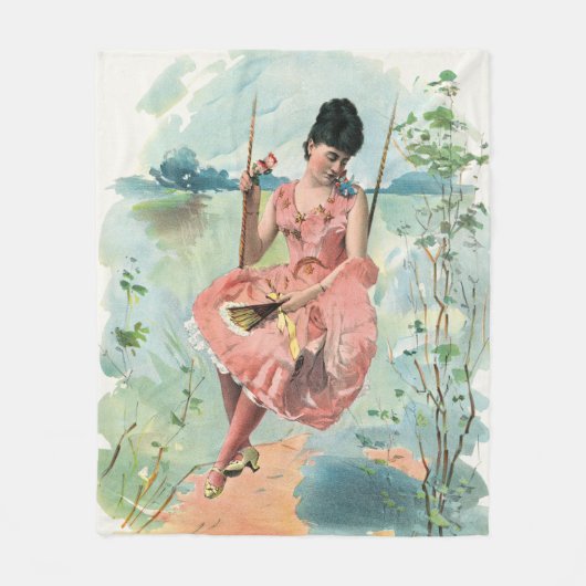 スイングガールヴィンテージデザイン フリースブランケット (正面)