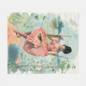 スイングガールヴィンテージデザイン フリースブランケット (正面(横))