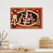 スイングクリスマスの女の子 ポスター (キッチン)