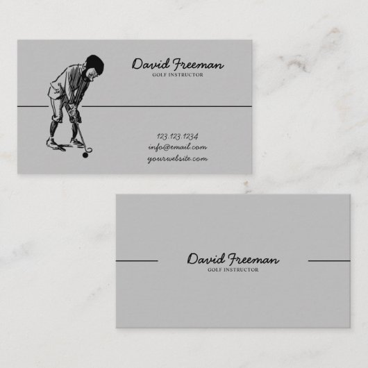 スイングゴルファユニークーグレーゴルフインストラクター 名刺 (正面/裏面)