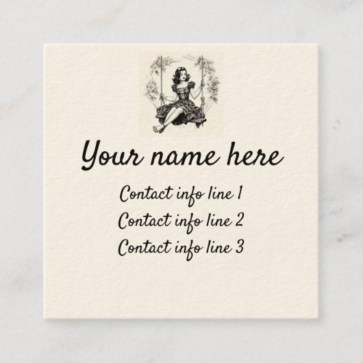 スイングスインガーのコールカードに乗った女性 スクエア名刺 (正面)