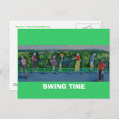 スイングタイム – はがきゴルフアウト招待状 ポストカード (正面/裏面)