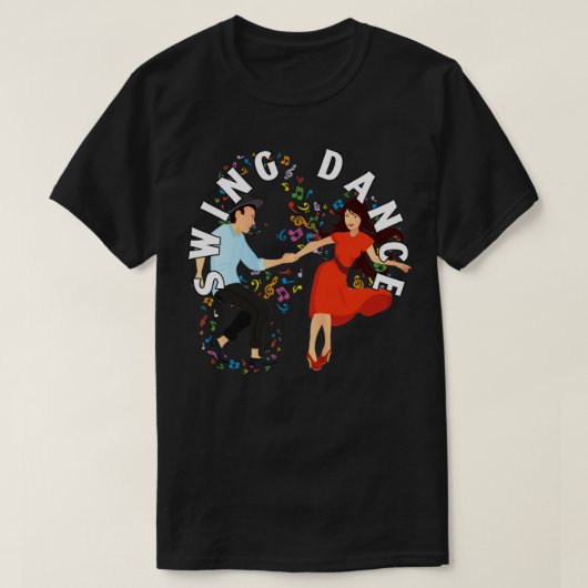 スイングダンスの楽譜 Tシャツ (デザイン正面)