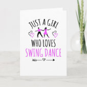 スイングダンスの贈り物が好きな女の子、スイングダンサー カード (正面)