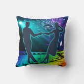 スイングダンスカップルステージライツミュージックフロア クッション (裏面)