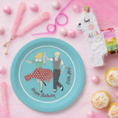 スイングダンスカップル ペーパープレート (パーティー)