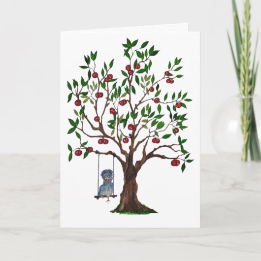 スイングバースデーカードにチキンを刻印する カード (正面)