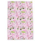 スイングピンクゴルファー乳がん認識度 ミディアムペーパーバッグ (正面)