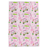 スイングピンクゴルファー乳がん認識度 ミディアムペーパーバッグ (裏面)