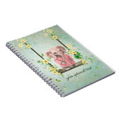 スイングピンク象スパイラルフォトノートブック ノートブック (右側)