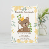 スイングフローラプリンスベアボーイ赤ちゃんシャワー招待状 招待状 (スタンド正面)