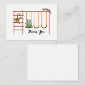 スイングベアーモンキーラクーンサンキューカード ノートカード (正面/裏面)