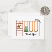 スイングベアーモンキーラクーンサンキューカード ノートカード (正面/裏面インサイチュ)