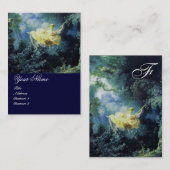 スイングモノグラム、ブルーグリーンイエロー金ゴールドメタリック 名刺 (正面/裏面)