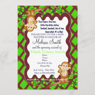 スイングモンキーベビーシャワー招待状 招待状